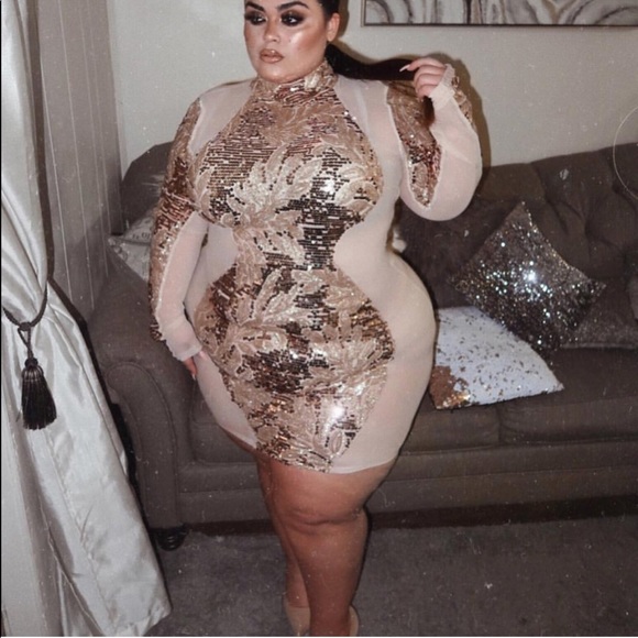 Fashion Nova Dresses & Skirts - Rose Gold Glitter Sequin Dress